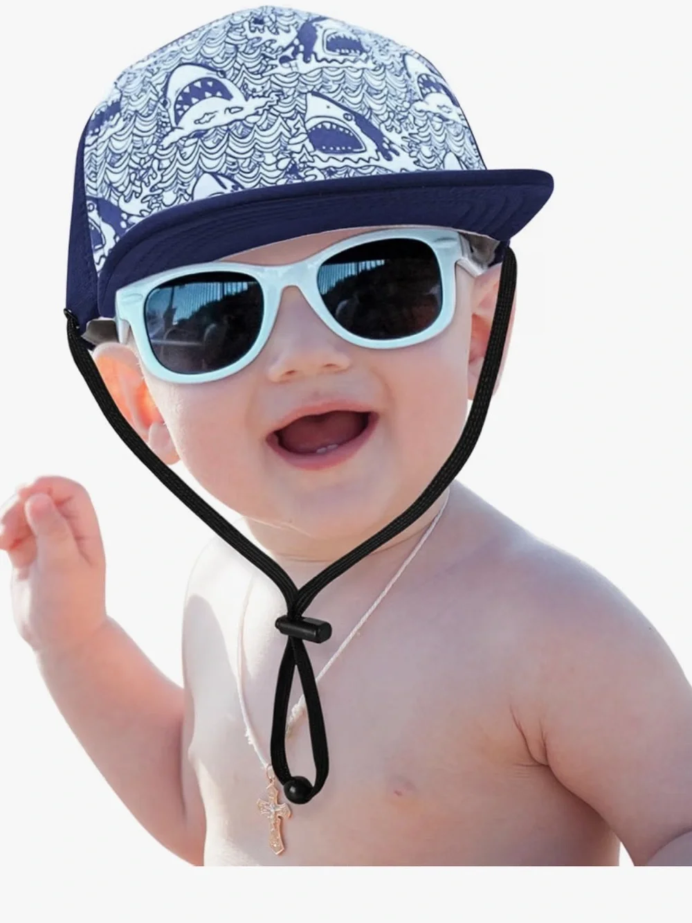 Shark Sun Hat Baby Toddler 6–24M Navy
